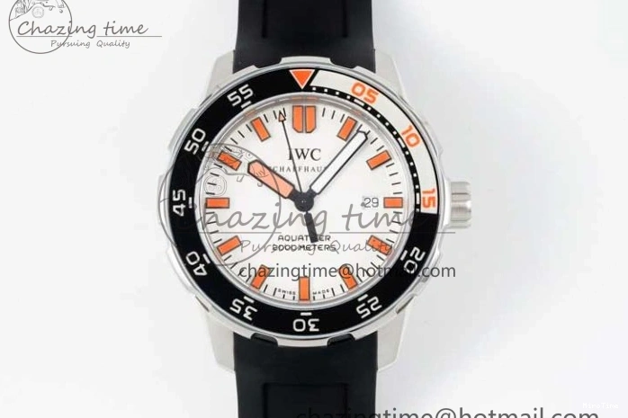 MIROTIME 0429 Aquatimer Automatic SS RSF 1:1 Best Edition White Orange Dial on Black Rubber Strap A Supportive 7069